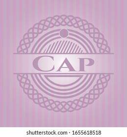 Cap pink emblem. Retro. Vector Illustration. Detailed.