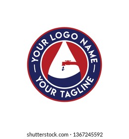 Cap Plumbing, Cap drop, Custom Logo Name, Blue and Red