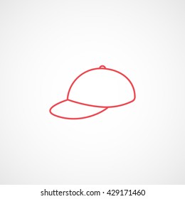Cap Red Icon On White Background
