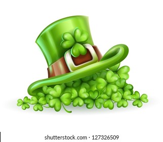 Cap of Saint Patrick in der Klee. EPS10 Vektorgrafik.