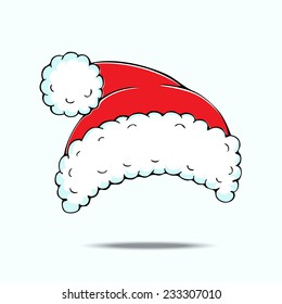 Cap of Santa Claus. Vector illustration.