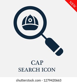 Cap search icon. Editable Cap search icon for web or mobile.