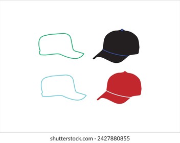 Cap set design template vector illustration,