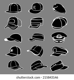 cap set isolated on hat icon vector baseball rap