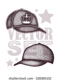 cap set isolated on white vector illustration