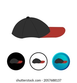 Cap Side View Icon Illustration
