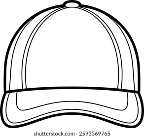 cap silhouette vector illustration, Minimalist silhouette cartoon art of baseball cap