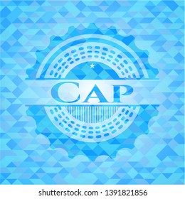 Cap sky blue mosaic emblem