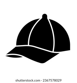 Cap solid icon, Summer concept, Baseball cap sign on white background, sport hat icon in glyph style for mobile concept and web design. Vector graphics
