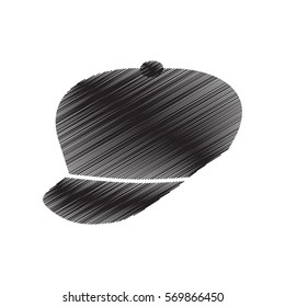 cap sport fashion element pictogram draw vector illustration eps 10