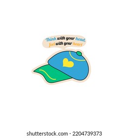 Cap sticker in 2000s style, y2k, with an inspirational phrase