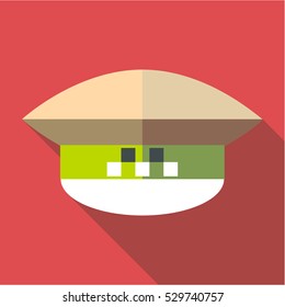 Cap taxi driver icon. Flat illustration of cap taxi driver vector icon for web