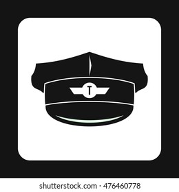 Cap taxi driver icon in simple style isolated on white background. Profession symbol