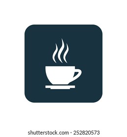 cap of tea icon Rounded squares button, on white background 