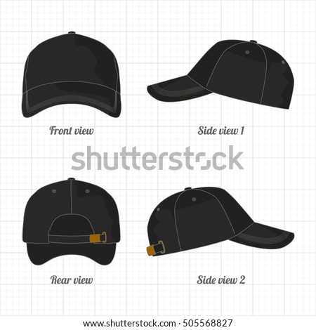 cap template set front side back のベクター画像素材 ロイヤリティ