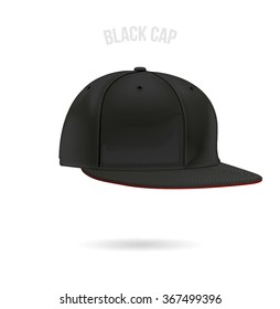 Cap template vector black color