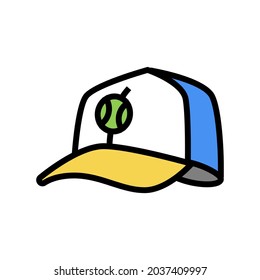 cap tennis player color icon vector. cap tennis player sign. isolated symbol illustration
