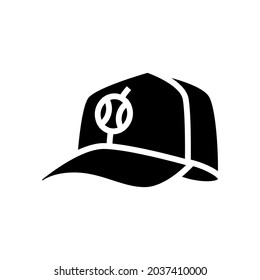 cap tennis player glyph icon vector. cap tennis player sign. isolated contour symbol black illustration