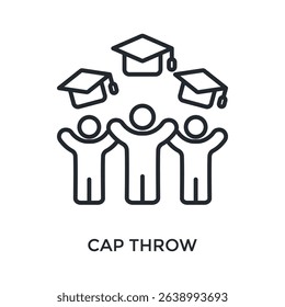 Cap Throw Icon Outline Style. Vector Illustration For Graphic Design
