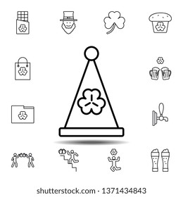 Cap, trefoil icon. Simple thin line, outline vector element of Saint Patricks Day icons set for UI and UX, website or mobile application