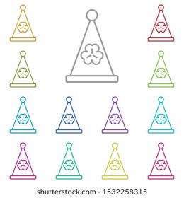 Cap, trefoil multi color icon. Simple glyph, flat vector of saint patricks day icons for ui and ux, website or mobile application