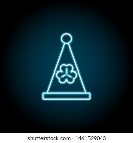 Cap, trefoil neon icon. Simple thin line, outline vector of Saint Patricks Day icons for UI and UX, website or mobile application