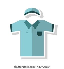 Cap and tshirt of golf sport design