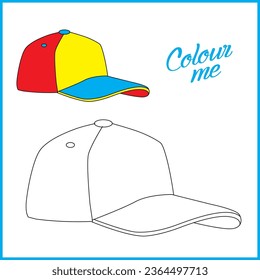 Cap Vector colouring book for kids