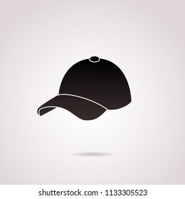 Cap vector icon on white background. 