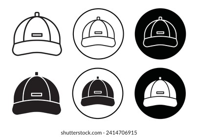 Cap vector icon set collection. Cap Outline flat Icon.