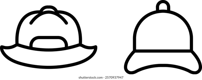 "Cap Vector Icon Set - Stylish and Versatile Headwear Designs"