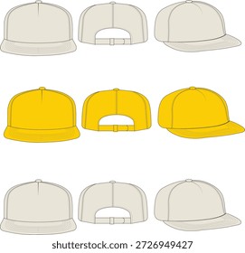 cap vector illustration, vector design, mock up, cap flat sketch