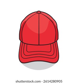 cap vector illustration red cap top view design