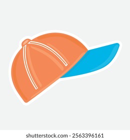 Cap Vector Illustration Sticker. Simple cap vector sticker design. Suitable for fashion, casual, or sports designs