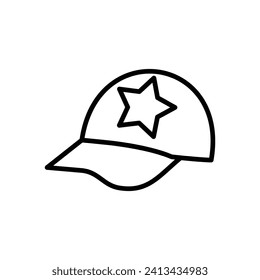 Cap Vector Line Icon Design