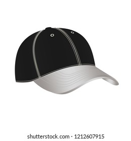 Cap in vector on white background.Baseball cap in vector on white background.