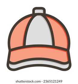 Cap Vector Thick Line Filled Colors Icon For Personal And Commercial Use.
