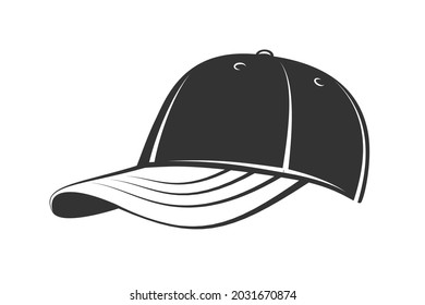 Cap with visor isolated on white background. Vector illustration