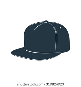 A cap with a visor for protection from the sun. Vector illustration.