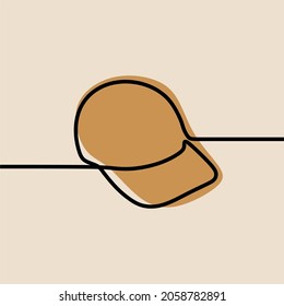 Cap wear oneline continuous line art