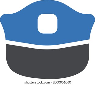 Die Kappe mit weißem Hintergrund.cap ist ein Symbol für Millitary.glyph Farbe Symbol.