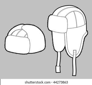 Cap winter with details for ears and outsets
