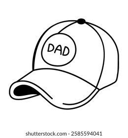 Cap written dad on it, drawing style icon 
