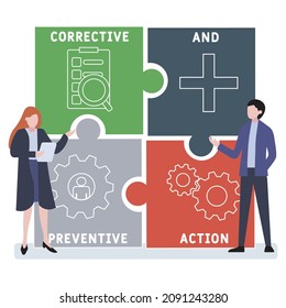 CAPA - Corrective and preventive action acronym. business concept background.  vector illustration concept with keywords and icons. lettering illustration with icons for web banner, flyer, landing
