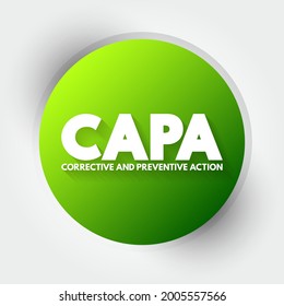 CAPA - Corrective And Preventive Action consists of improvements to an organization's processes taken to eliminate causes of non-conformities or other undesirable situations, acronym concept