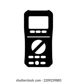 Capa digital electric voltmeter icon | Black Vector illustration |