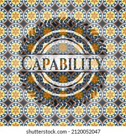 Capability arabesque style badge. arabic decoration. 