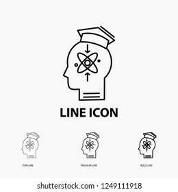 capability, head, human, knowledge, skill Icon in Thin, Regular and Bold Line Style. Vector illustration