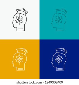 capability, head, human, knowledge, skill Icon Over Various Background. Line style design, designed for web and app. Eps 10 vector illustration