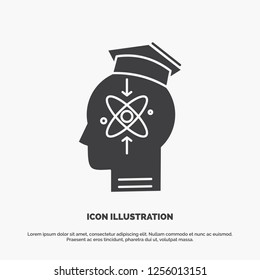 capability, head, human, knowledge, skill Icon. glyph vector gray symbol for UI and UX, website or mobile application